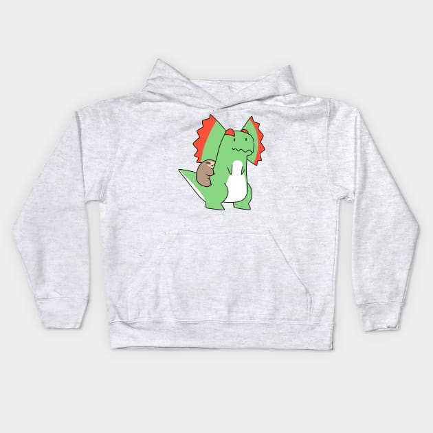 Dilophosaurus and Sloth Kids Hoodie by saradaboru